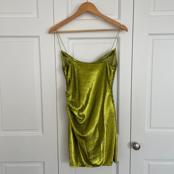 *NWT* GAUGE81 Almora Dress in snake, size 36 | green sequin mini dress - Picture 3 of 7